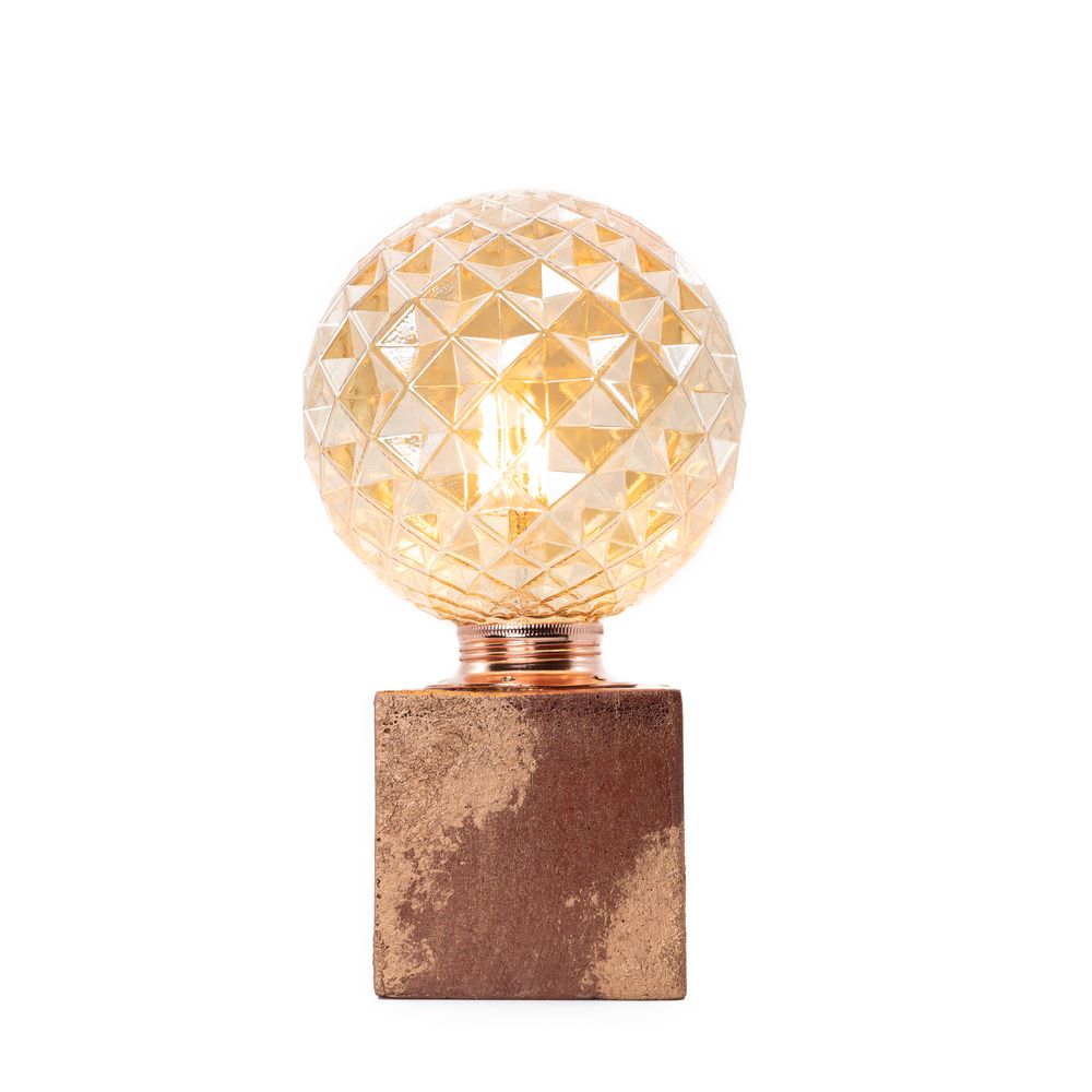 Objets de décoration - Lampe à poser | Lampe Béton | Cube | Béton patiné - JUNNY