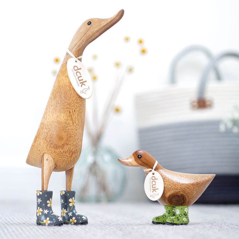 Homewear - Duckys with Floral Welly Boots - DCUK