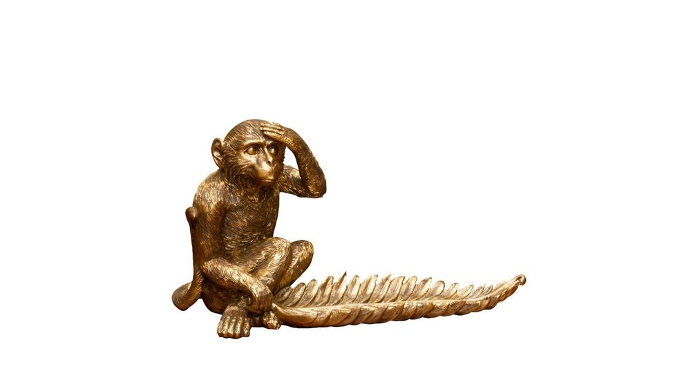 Objets de décoration - Vide poche singe et sa feuille dorée - CHEHOMA