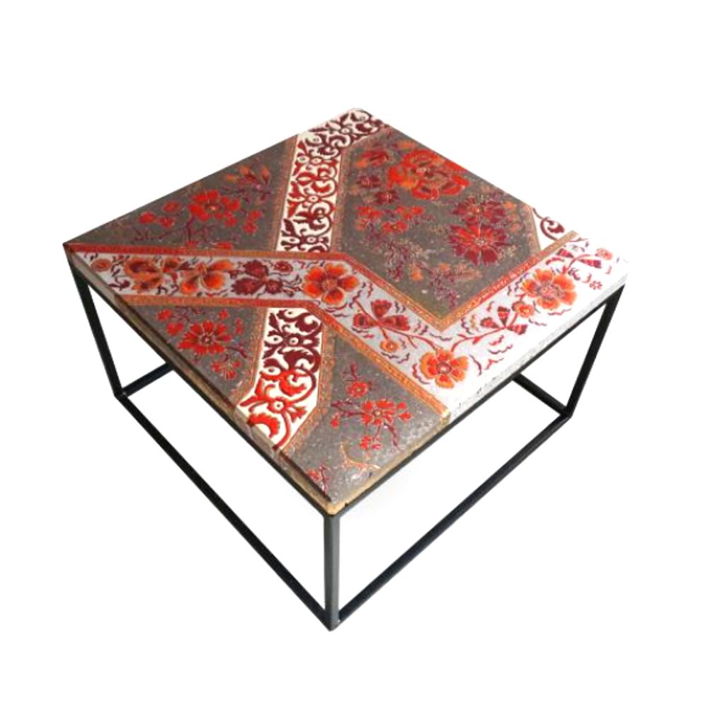 Tables basses - Tables basses en lave émaillée fleuries en lave émaillée - ATELIER PÉPITE DE LAVE