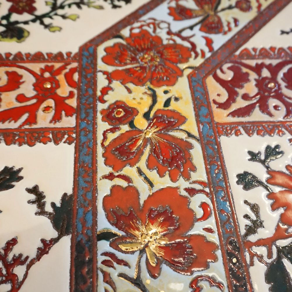 Tables basses - Tables basses en lave émaillée fleuries en lave émaillée - ATELIER PÉPITE DE LAVE