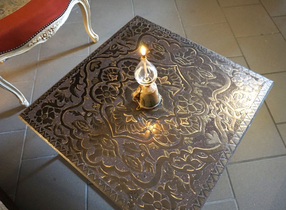 Tables basses - Tables basses en lave émaillée fleuries en lave émaillée - ATELIER PÉPITE DE LAVE