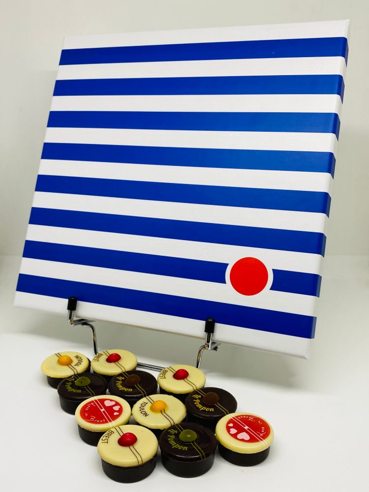Chocolat - Boite Marinière 25 Pompons - CHOCOLATERIE LE POMPON
