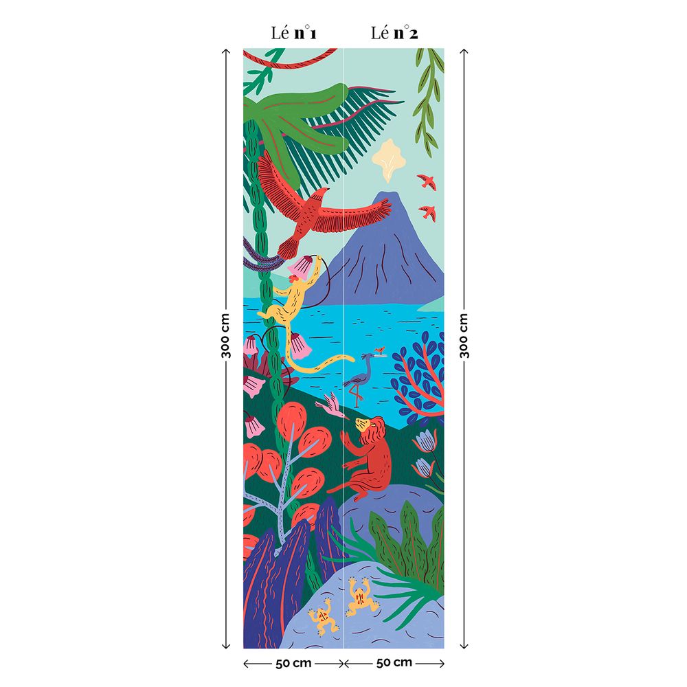 Objets déco enfant - MARAVILHAS - Papier peint panoramique couleur - MAISON BONAMI