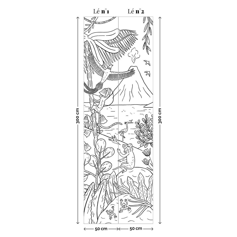 Objets déco enfant - MARAVILHAS - Papier peint panoramique  noir & blanc - MAISON BONAMI