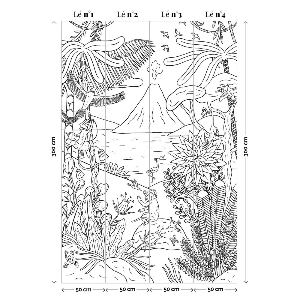 Objets déco enfant - MARAVILHAS - Papier peint panoramique  noir & blanc - MAISON BONAMI