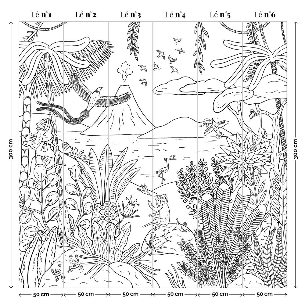 Objets déco enfant - MARAVILHAS - Papier peint panoramique  noir & blanc - MAISON BONAMI