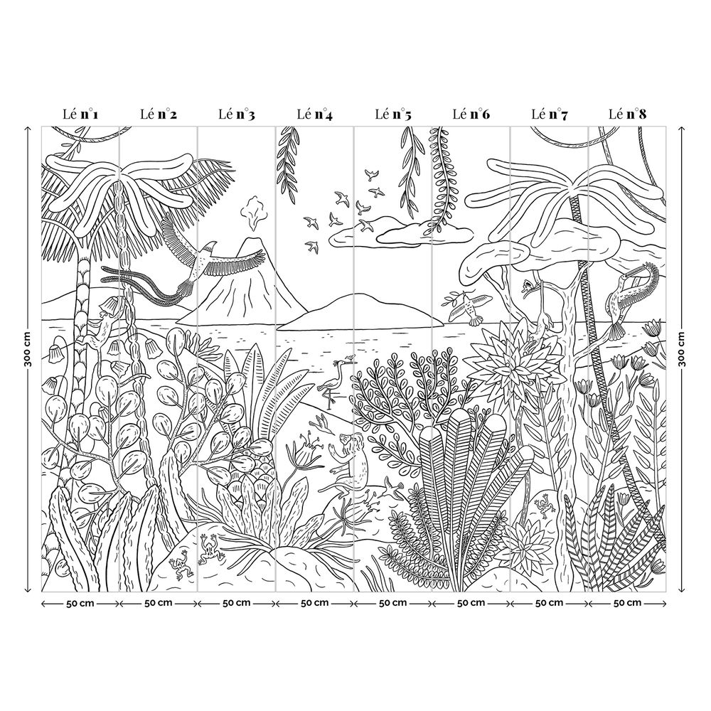 Objets déco enfant - MARAVILHAS - Papier peint panoramique  noir & blanc - MAISON BONAMI