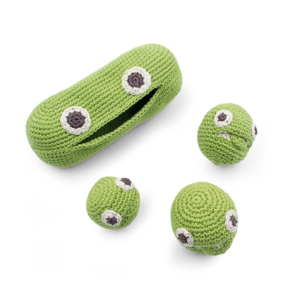Cadeaux - LA FAMILLE PETITS-POIS - HOCHET POUR BÉBÉ EN COTON BIO - MYUM - THE VEGGY TOYS