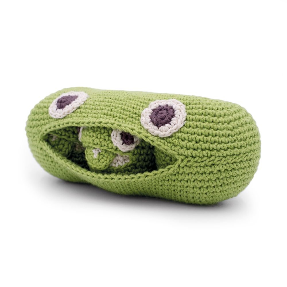 Cadeaux - LA FAMILLE PETITS-POIS - HOCHET POUR BÉBÉ EN COTON BIO - MYUM - THE VEGGY TOYS