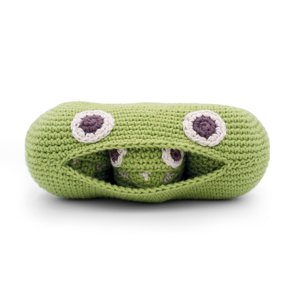 Cadeaux - LA FAMILLE PETITS-POIS - HOCHET POUR BÉBÉ EN COTON BIO - MYUM - THE VEGGY TOYS