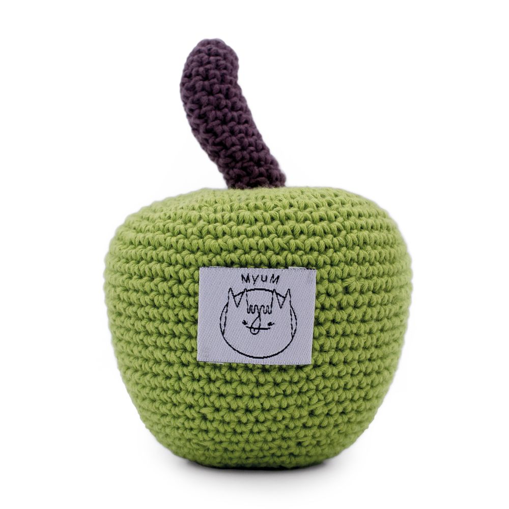 Gifts - NEWTON APPLE - BABY RATTLE 100% ORGANIC COTON - MYUM - THE VEGGY TOYS