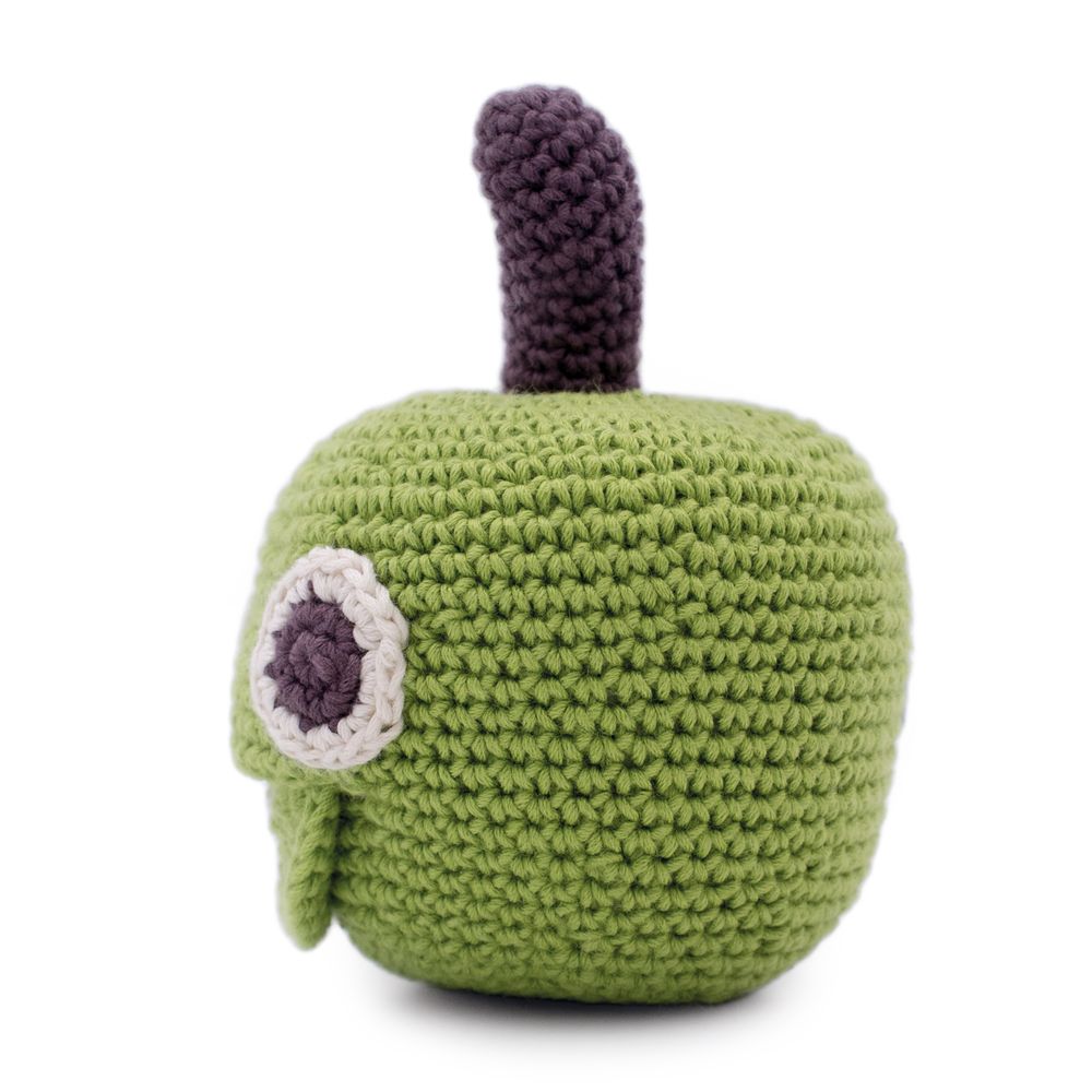Gifts - NEWTON APPLE - BABY RATTLE 100% ORGANIC COTON - MYUM - THE VEGGY TOYS