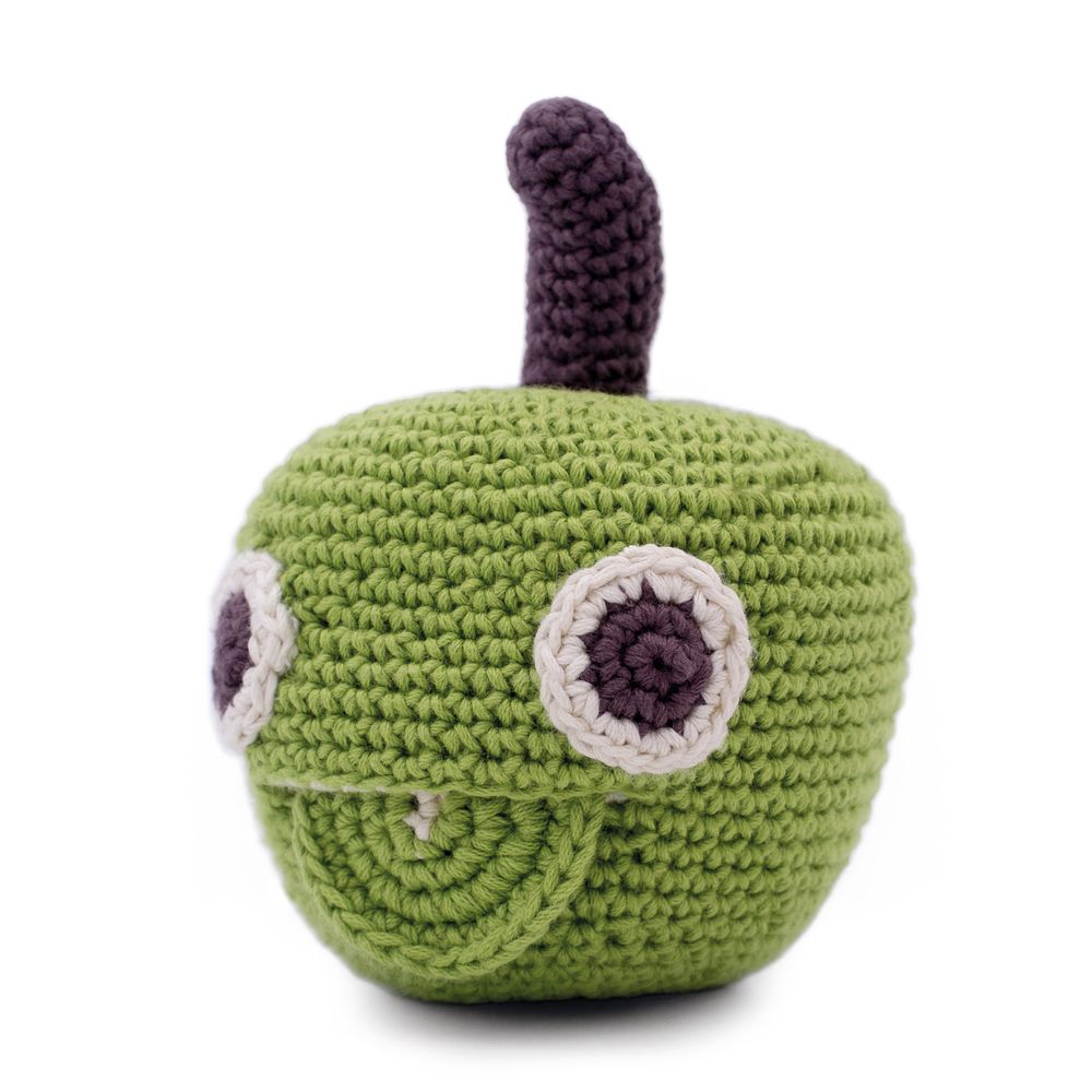 Gifts - NEWTON APPLE - BABY RATTLE 100% ORGANIC COTON - MYUM - THE VEGGY TOYS