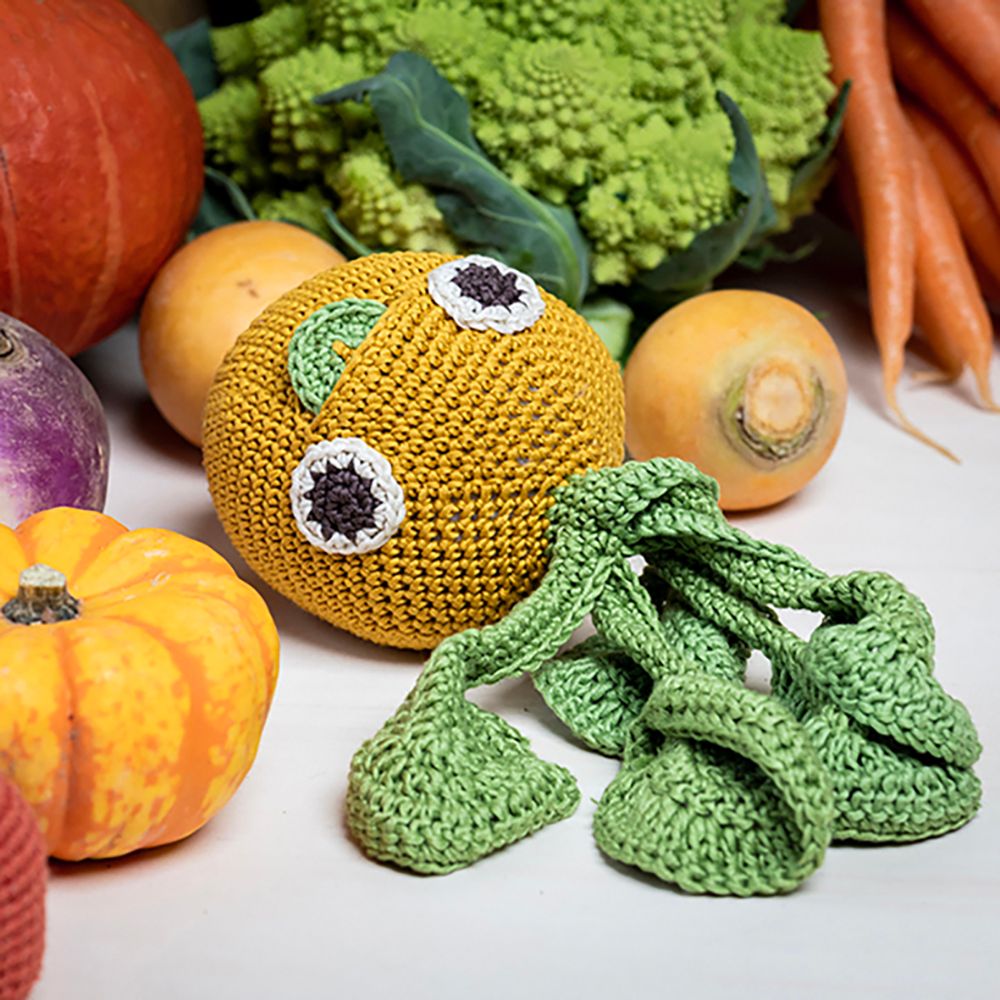 Decorative objects - ALAIN THE GOLDEN TURNIP - BABY RATTLE 100% ORGANIC COTON - MYUM - THE VEGGY TOYS