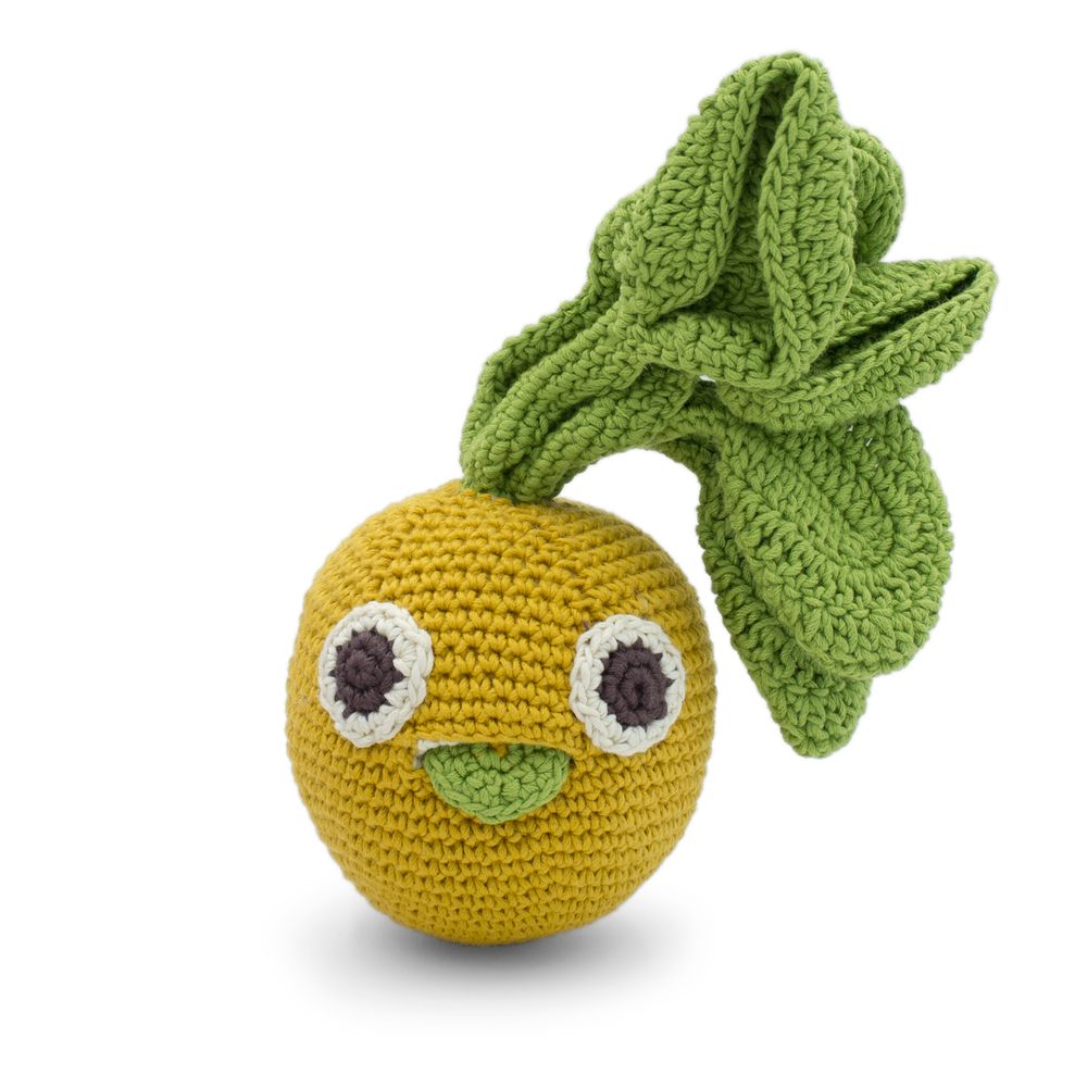 Decorative objects - ALAIN THE GOLDEN TURNIP - BABY RATTLE 100% ORGANIC COTON - MYUM - THE VEGGY TOYS
