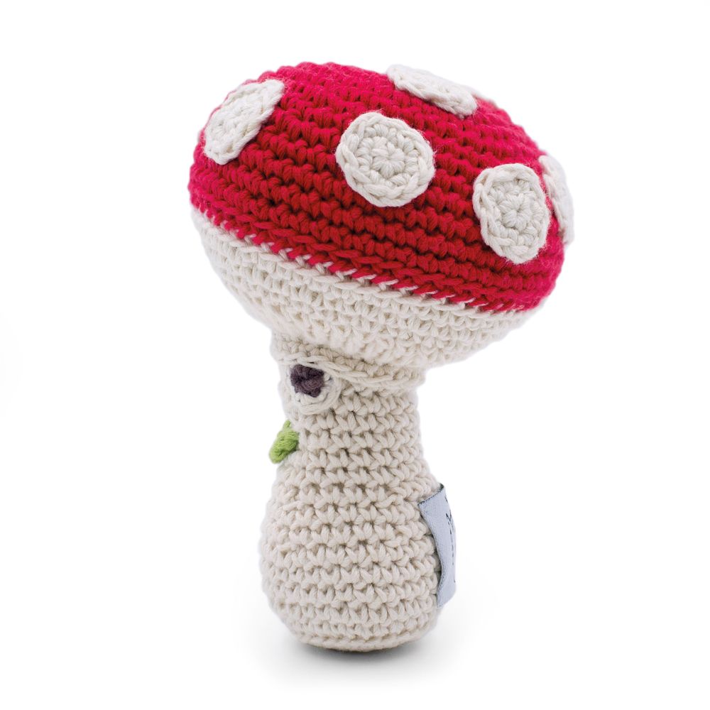 Objets de décoration - MEREDITH L'AMANITE - HOCHET POUR BÉBÉ EN COTON BIO - MYUM - THE VEGGY TOYS