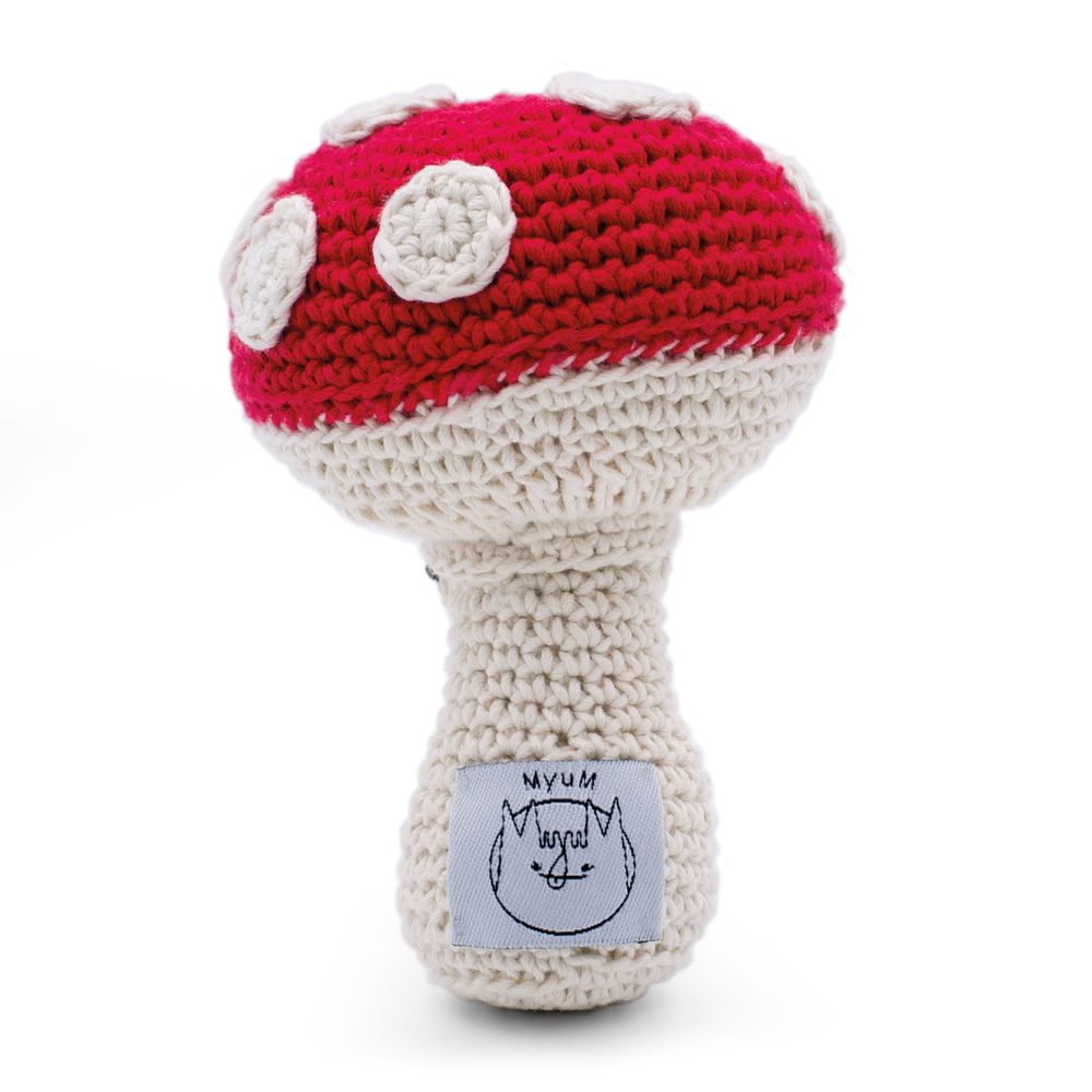 Objets de décoration - MEREDITH L'AMANITE - HOCHET POUR BÉBÉ EN COTON BIO - MYUM - THE VEGGY TOYS