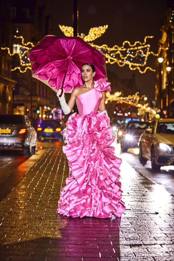 Transats - PARAPLUIE DOUBLE FACE PÉTALE FUCHSIA - PASOTTI