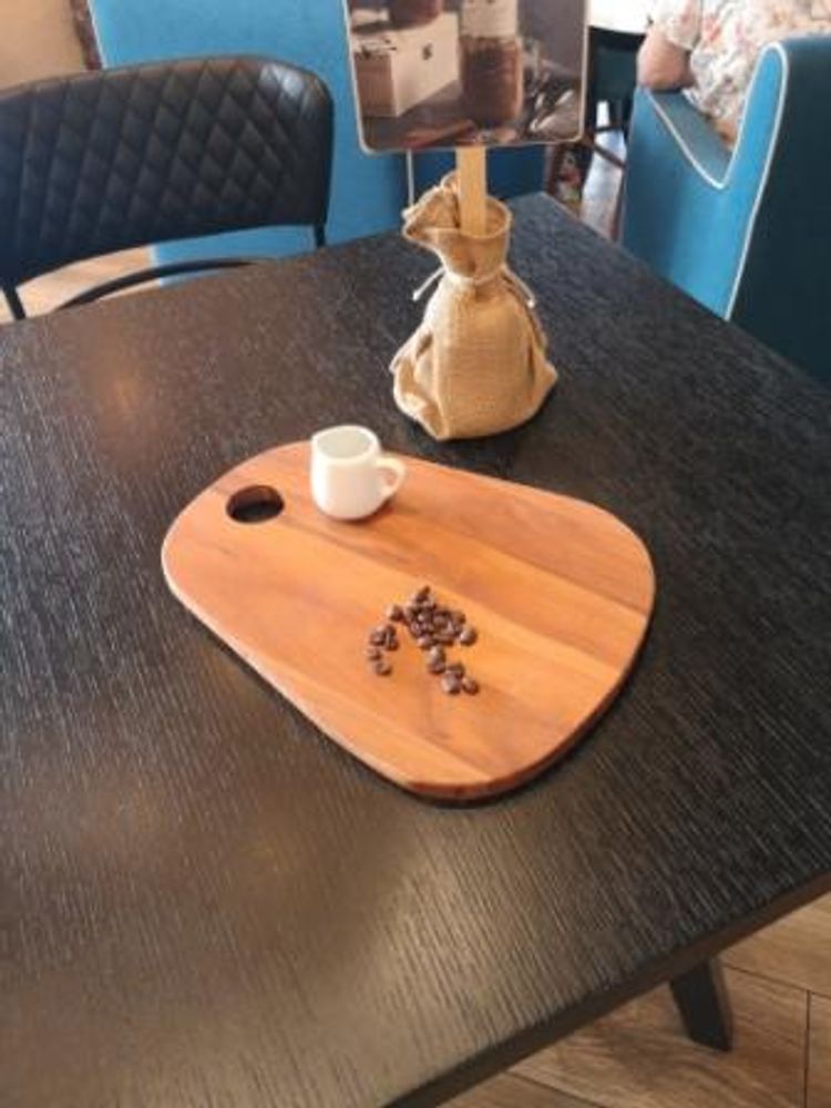 Platter and bowls - Cutting board Short round "dewdrop" - LIVING MEDITERANEO