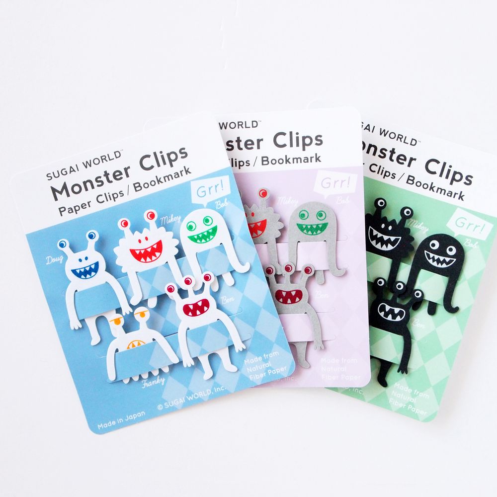 Stationery - Monster Clips paper clips / bookmark - SUGAI WORLD