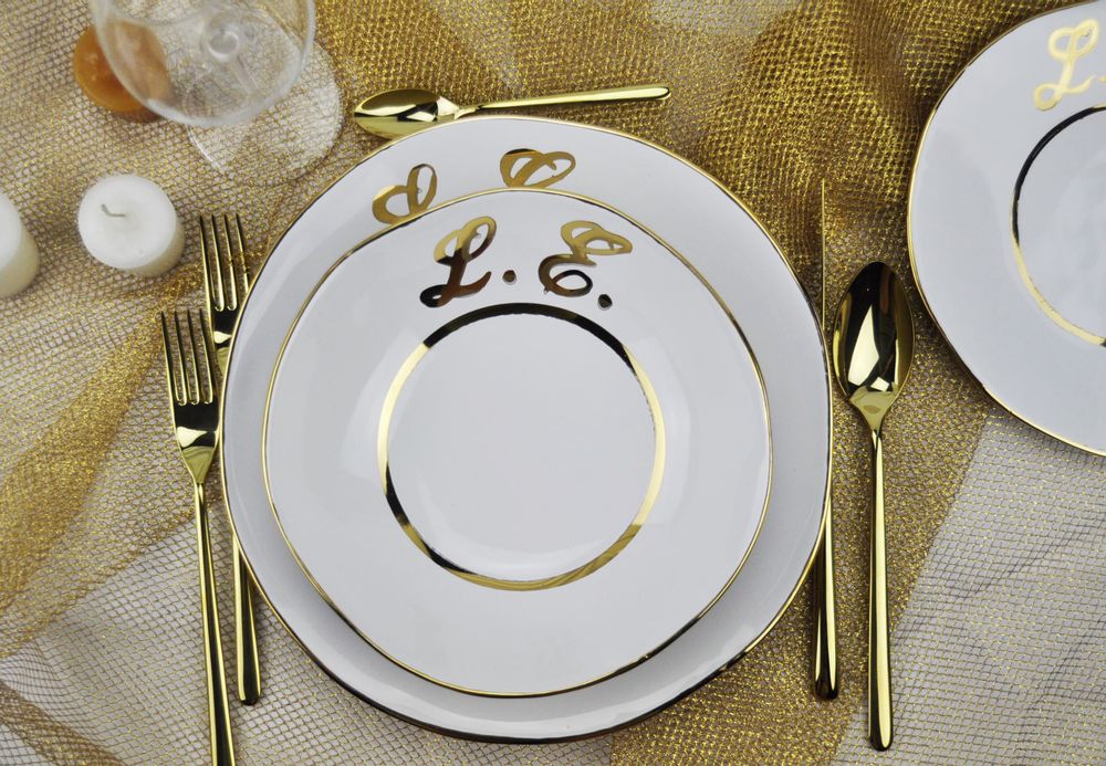 Accessoires thé et café - Jante d'or | Peintes à la main | Fabriqué en Italie - ARCUCCI CERAMICS