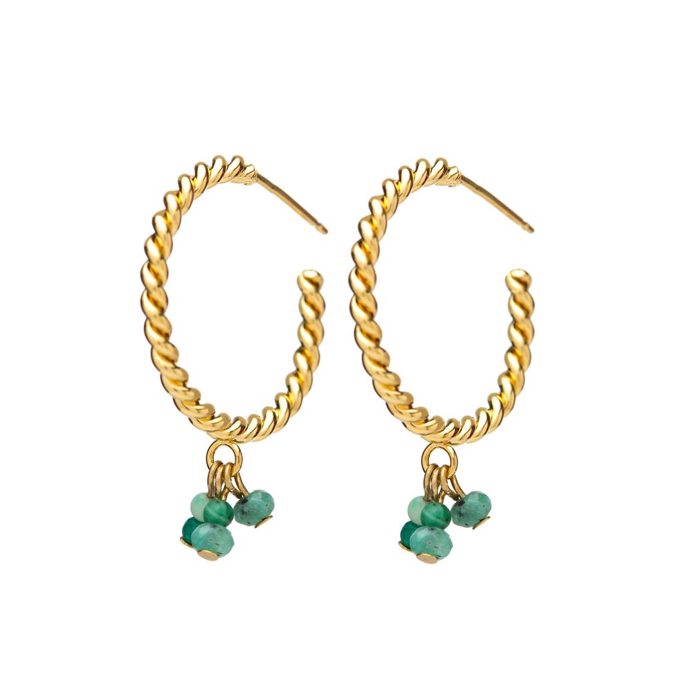 Bijoux - Créoles torsadées perles de culture - JOUR DE MISTRAL