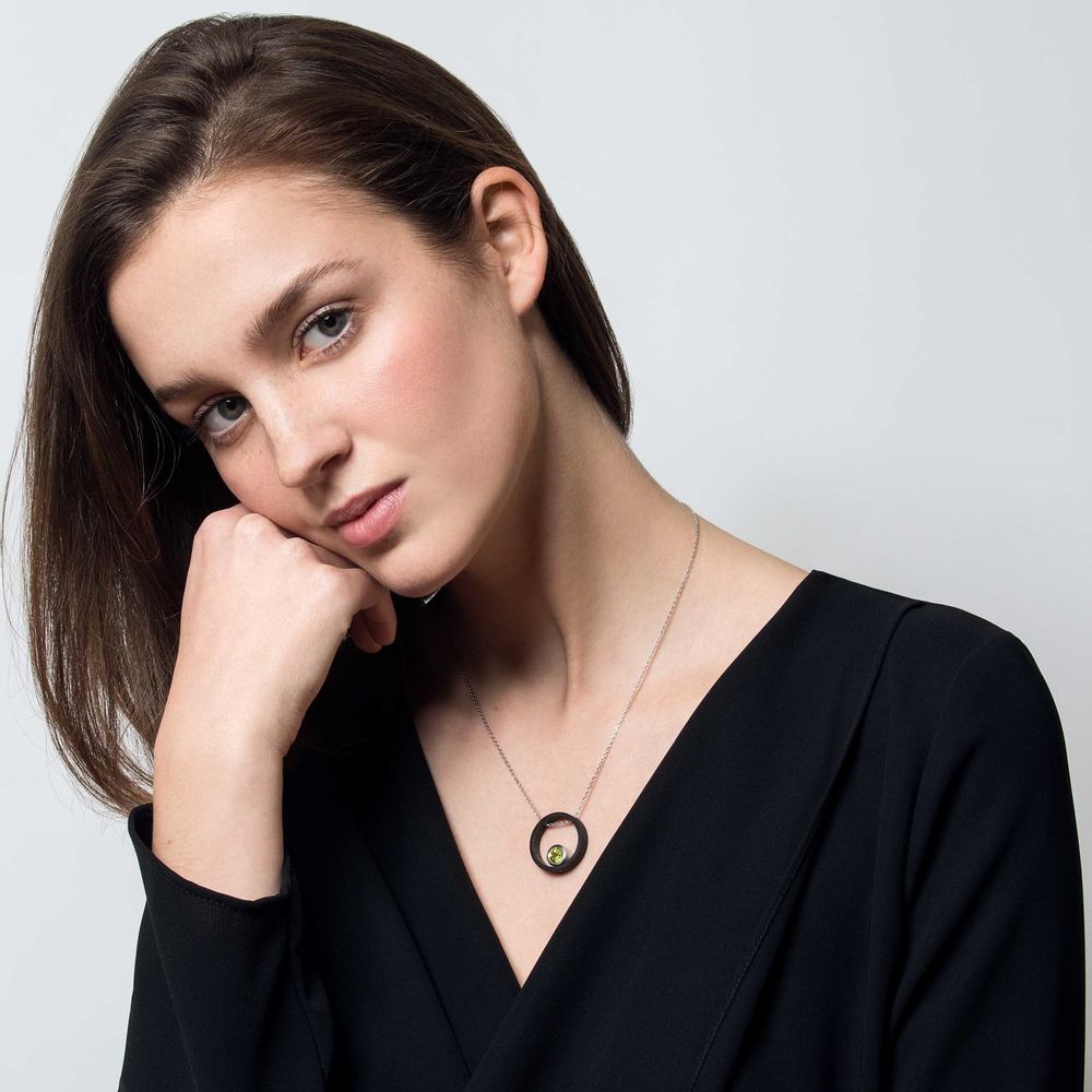 Bijoux - Collier Cercle Carbone - L'ATELIER DES CREATEURS