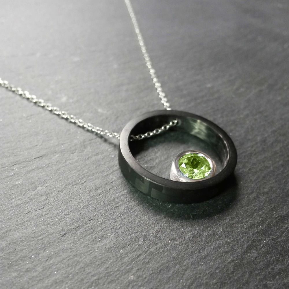 Bijoux - Collier Cercle Carbone - L'ATELIER DES CREATEURS