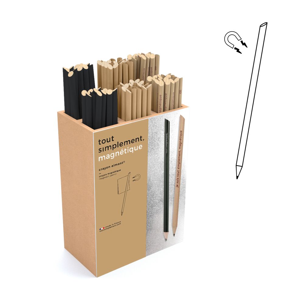 Papeterie bureau - Natural & black magnetic pencil - TOUT SIMPLEMENT,