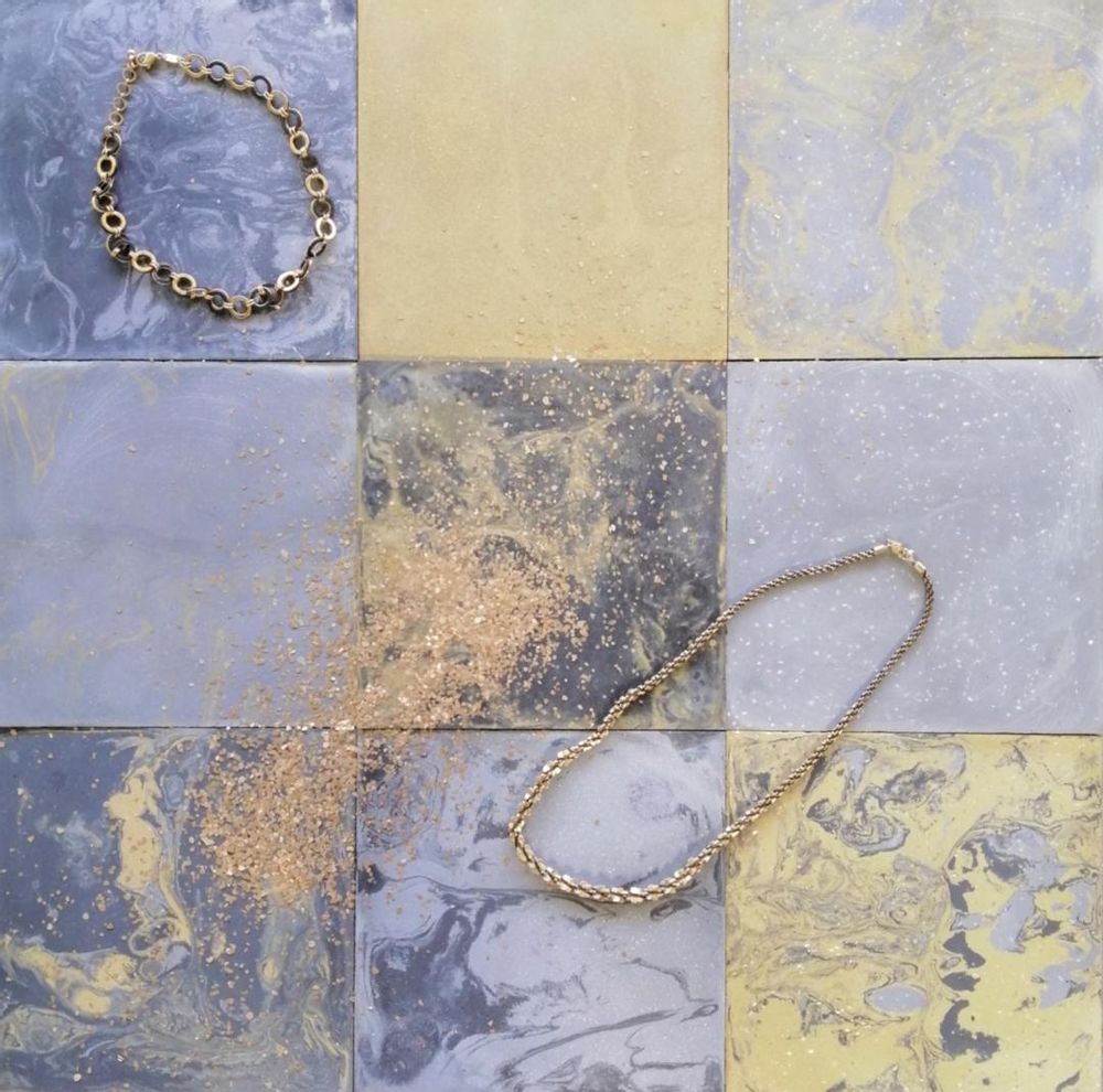 Cement tiles - Gold and Silver Cement Tiles - ILOT COLOMBO