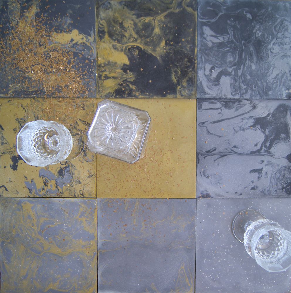 Cement tiles - Gold and Silver Cement Tiles - ILOT COLOMBO