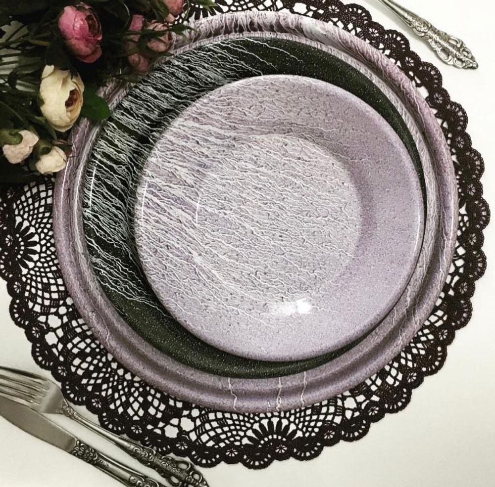 Cadeaux - Les assiettes Crackle - ELIFLE ENAMELWARE