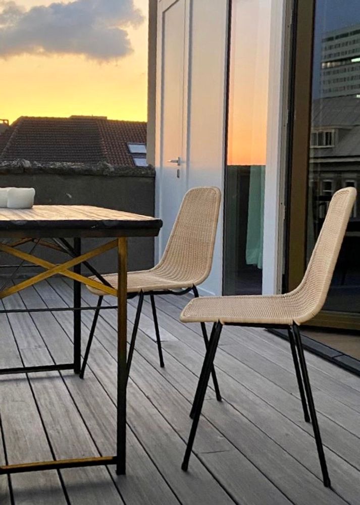 Chaises pour collectivités - Basket chair noir/naturel* extérieur | chaises - FEELGOOD DESIGNS