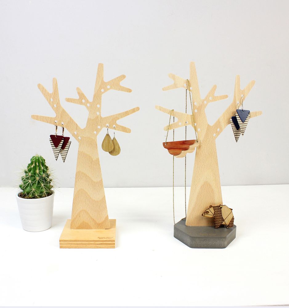 Bijoux - Arbre à boucles d'oreilles socle hexagonal | arbre à boucles d'oreilles - REINE MÈRE
