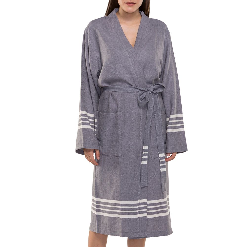 Homewear - TISSÉ À LA MAIN EN COTON TURC PEIGNOIRS KOMINO HOMEWEAR ROBE DE CHAMBRE ÉLÉGANTE - LALAY