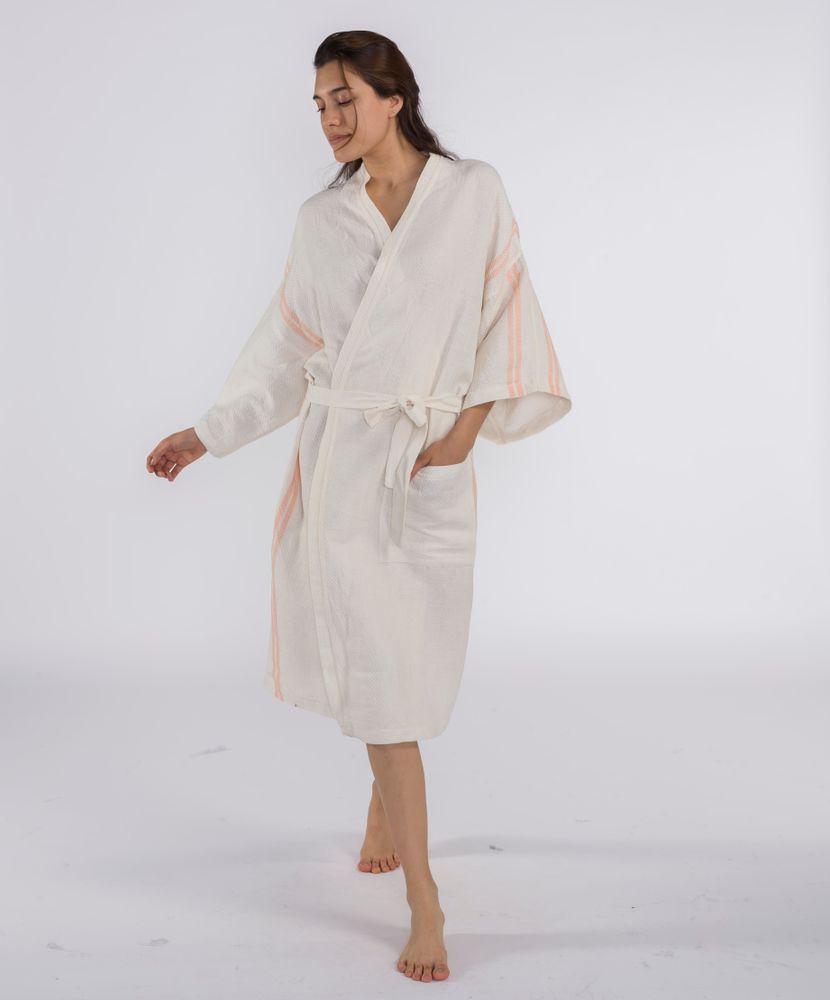 Homewear - TISSÉ À LA MAIN EN COTON TURC PEIGNOIRS KOMINO HOMEWEAR ROBE DE CHAMBRE ÉLÉGANTE - LALAY