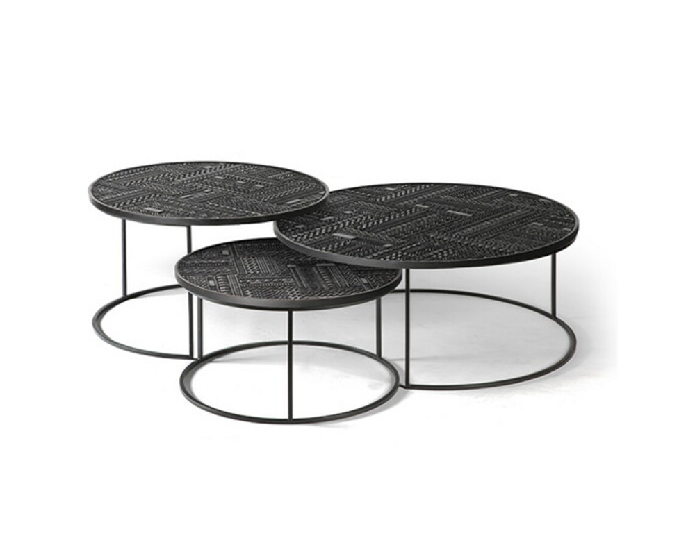 Tables basses - Table basse ronde en teck Tabwa - ETHNICRAFT