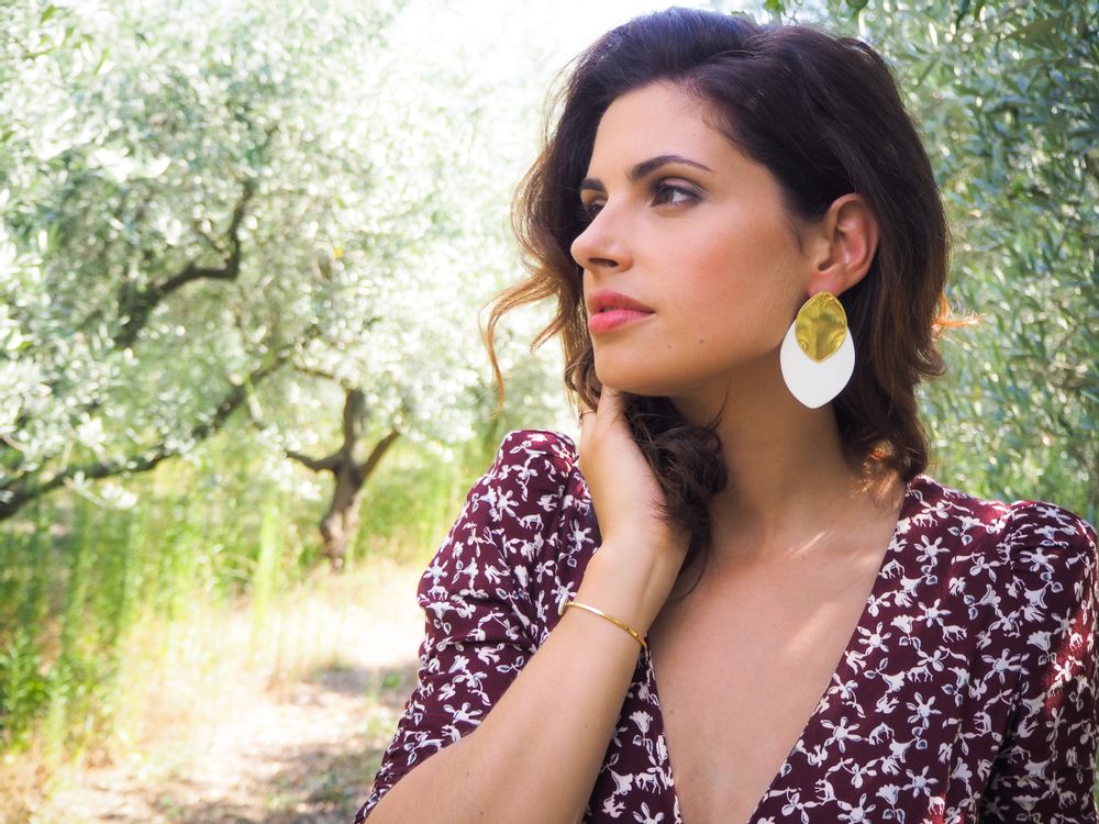 Bijoux - Collection Olea porcelaine et or - JOUR DE MISTRAL