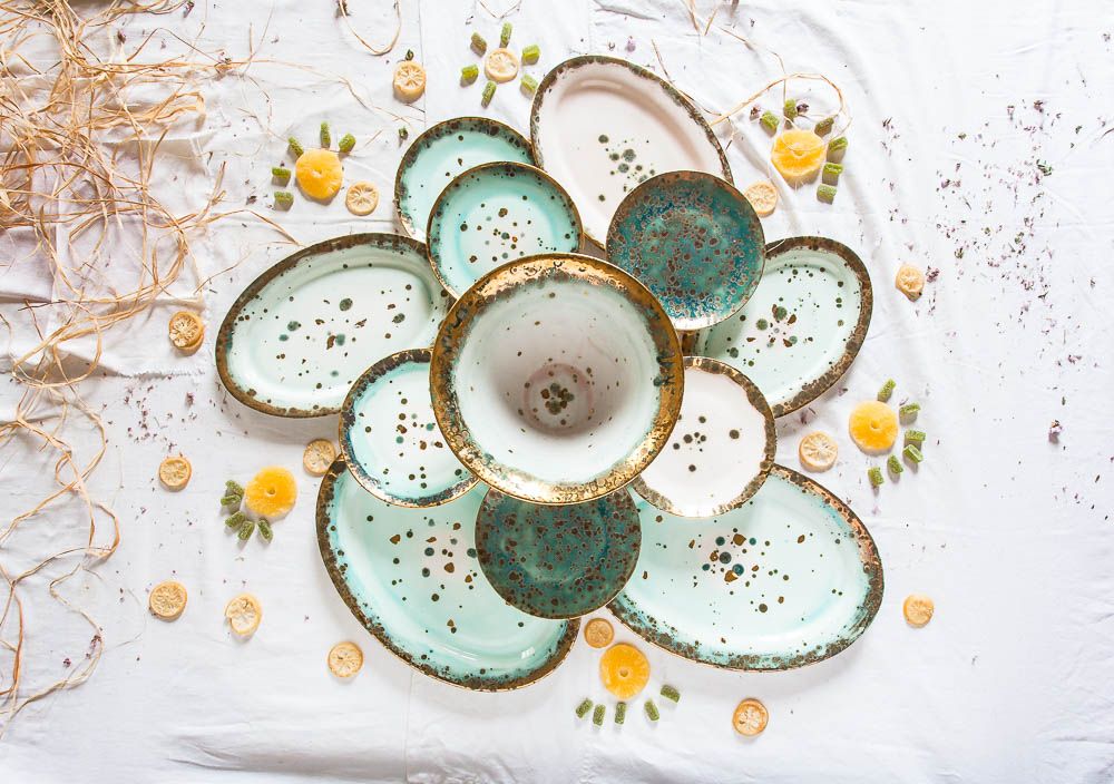Platter and bowls - Rim Platter Michelangelo - CORALLA MAIURI