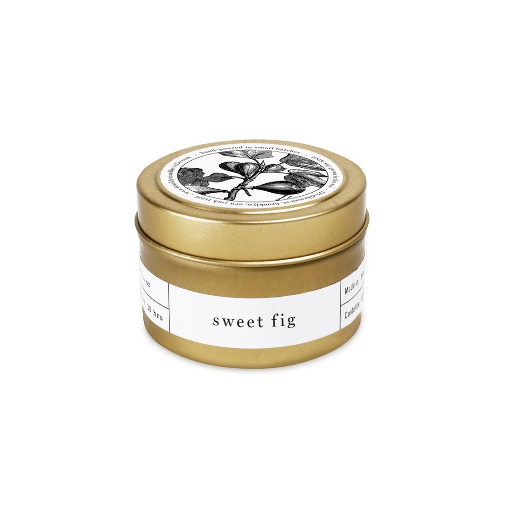 Autres fournitures bureau  - Sweet Fig Gold Travel Bougie - BROOKLYN CANDLE STUDIO