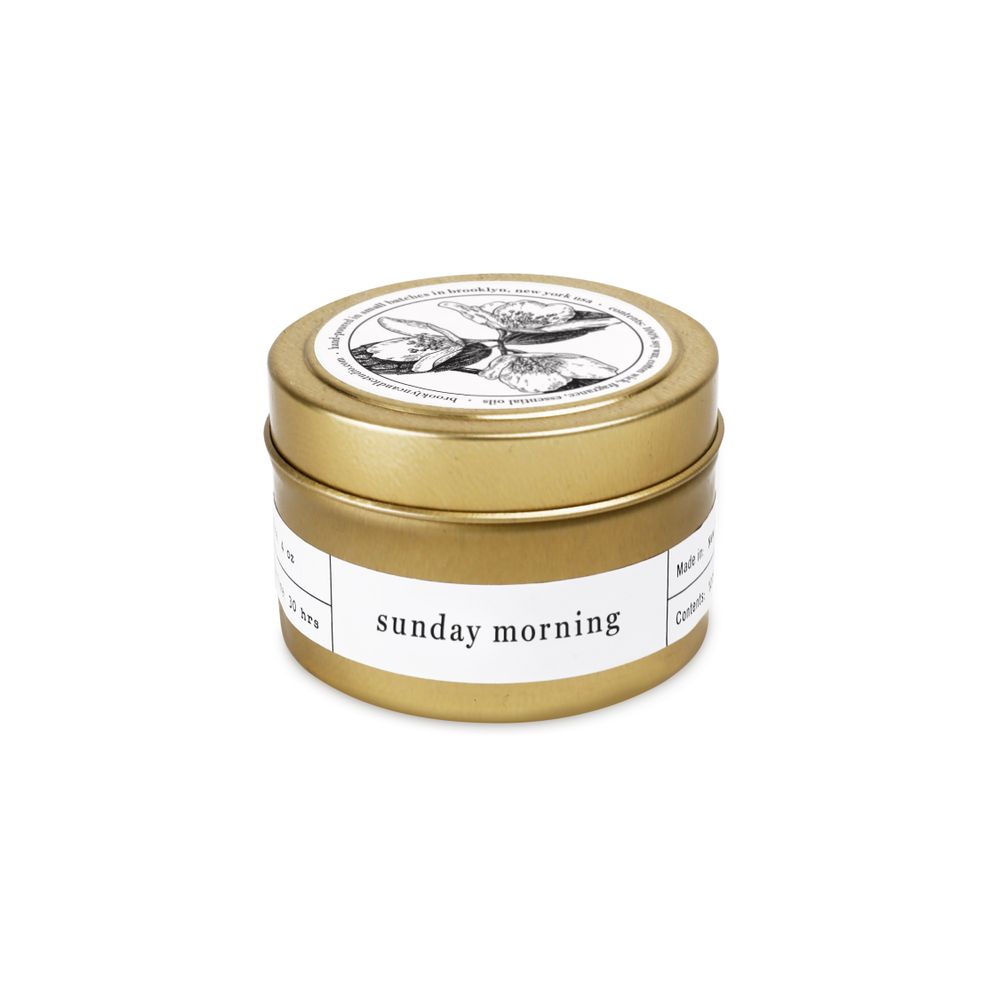 Decorative objects - Sunday Morning Gold Travel Candle - BROOKLYN CANDLE STUDIO