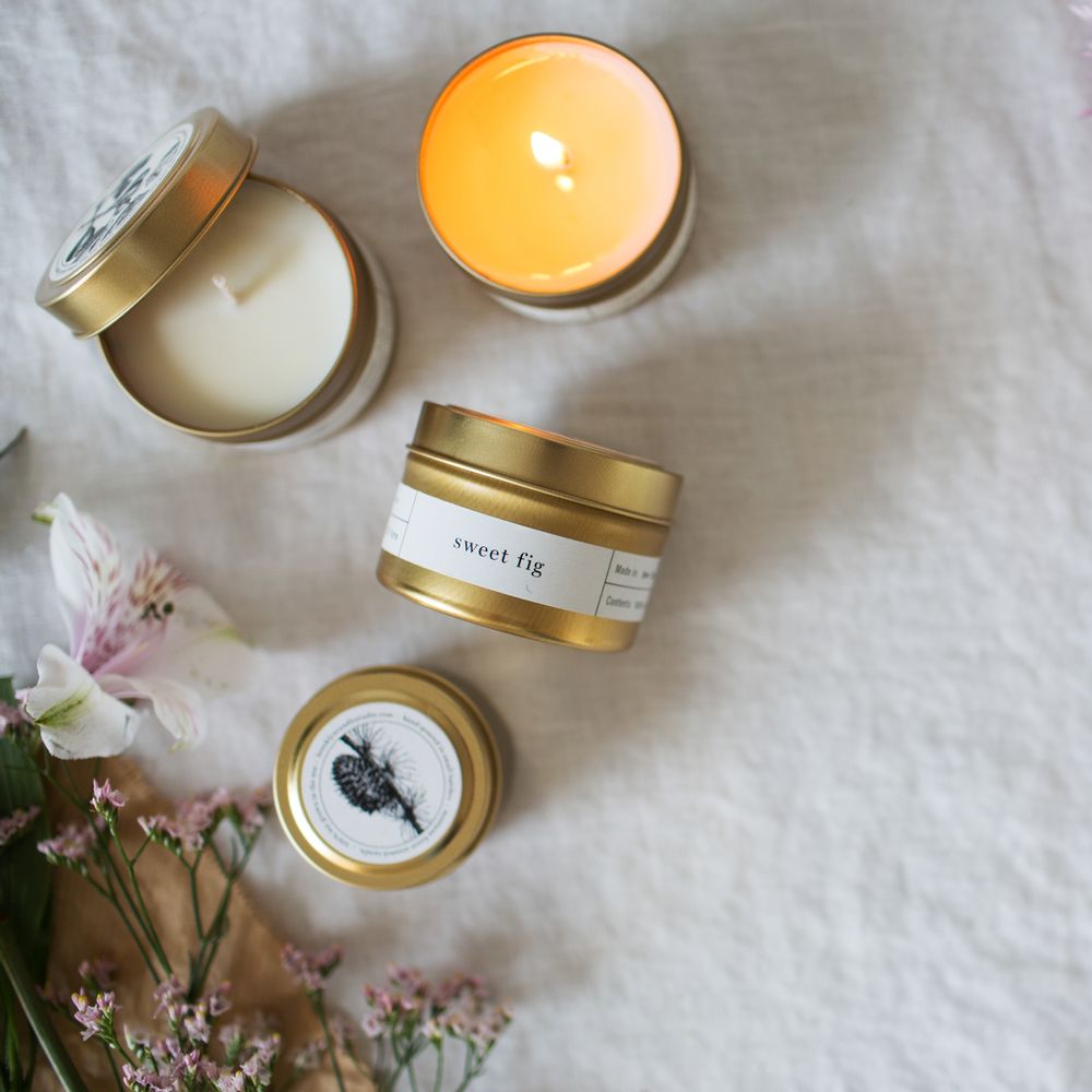 Autres fournitures bureau  - Sweet Fig Gold Travel Bougie - BROOKLYN CANDLE STUDIO