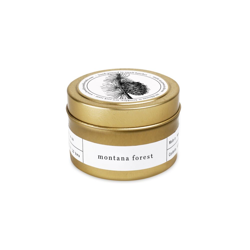 Décorations florales - Montana Forest Gold Travel Bougie - BROOKLYN CANDLE STUDIO