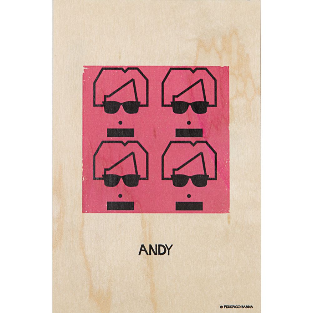 Card shop - Wood postcard "Andy" - WOODHI