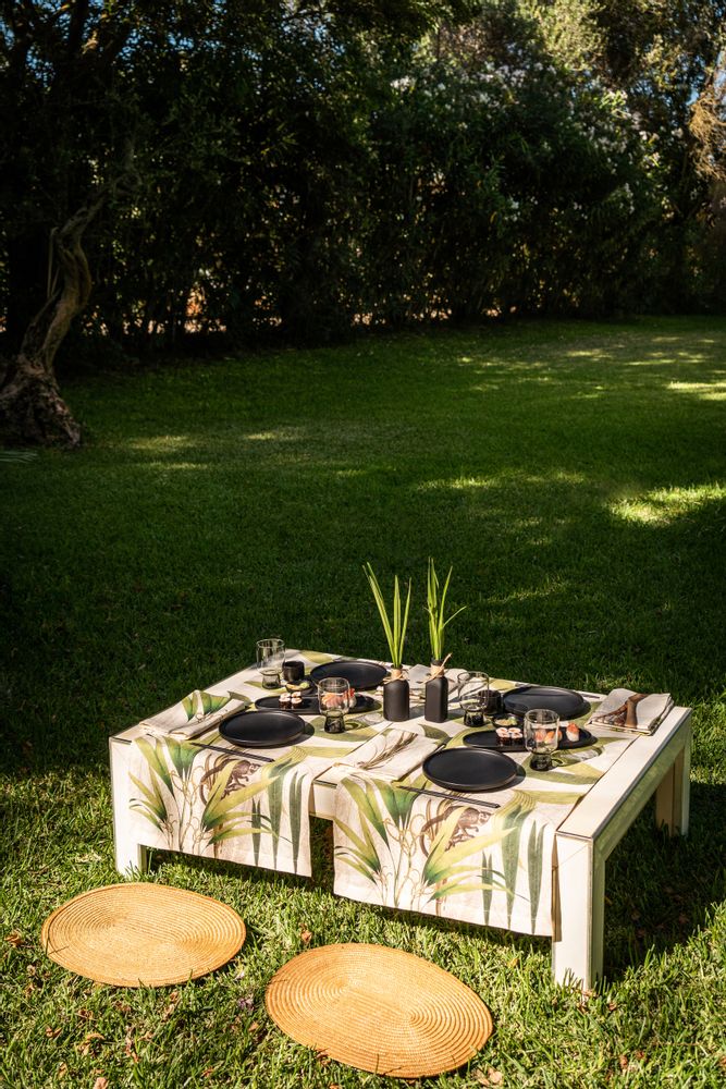 Linge d'office - Chemin de Table Palmier en Lin - NAPKING BY BELLAVIA
