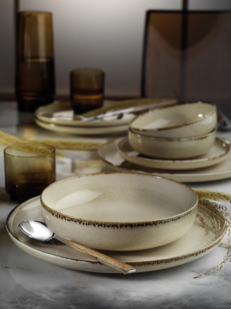 Everyday plates - Pearl Mood Dinner Set , Flat Plate and Bowl - KÜTAHYA PORSELEN SAN. A.S.