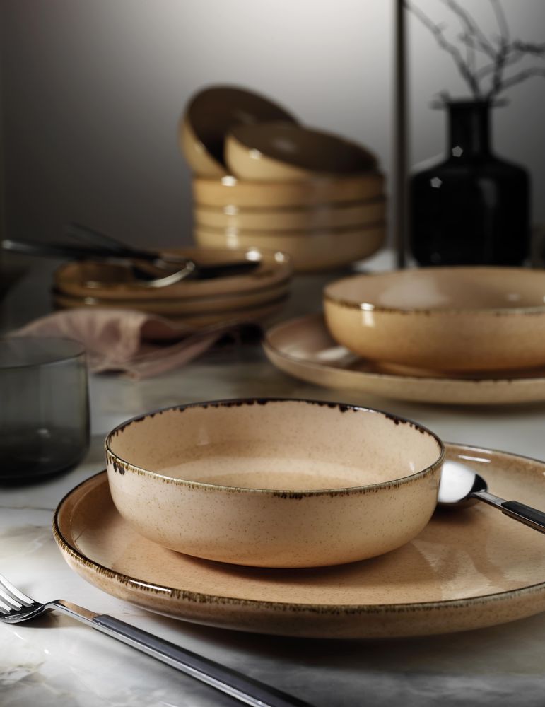Everyday plates - Pearl Mood Dinner Set , Flat Plate and Bowl - KÜTAHYA PORSELEN SAN. A.S.