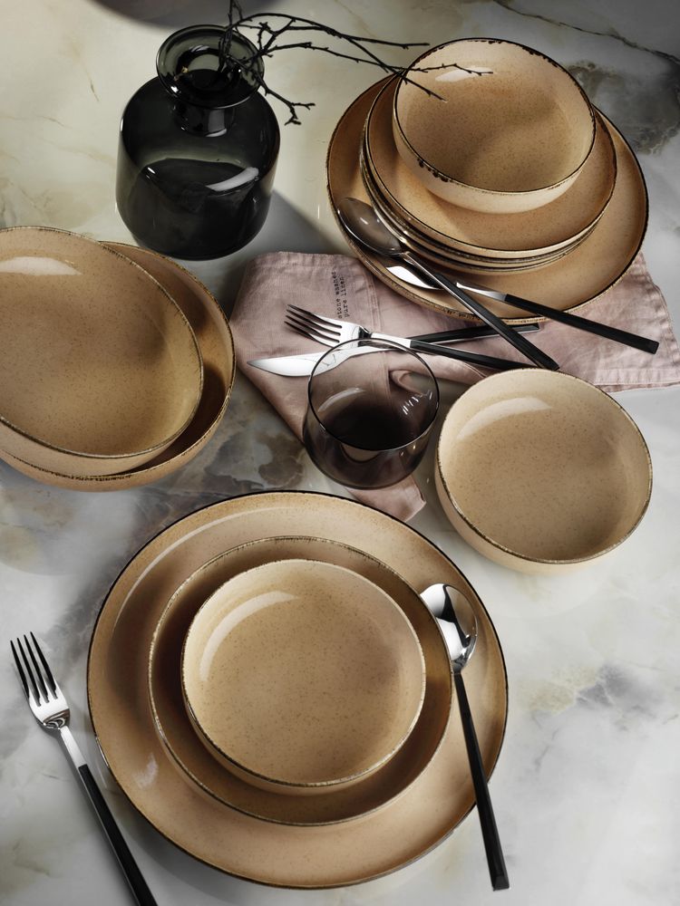 Everyday plates - Pearl Mood Dinner Set , Flat Plate and Bowl - KÜTAHYA PORSELEN SAN. A.S.