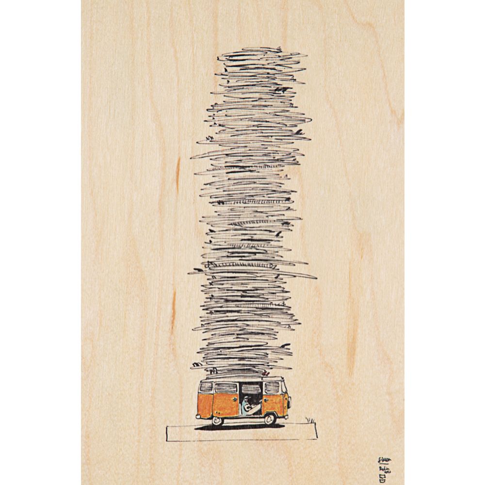 Carterie - Carte postale en bois Bus - WOODHI
